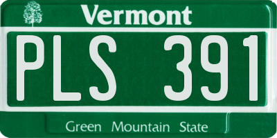 VT license plate PLS391