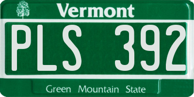 VT license plate PLS392