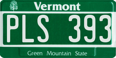 VT license plate PLS393