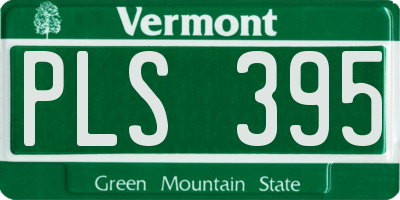 VT license plate PLS395