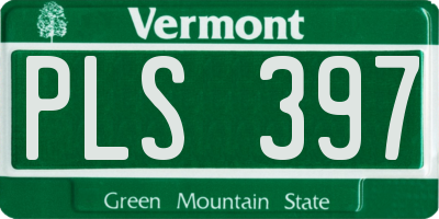 VT license plate PLS397
