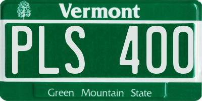 VT license plate PLS400