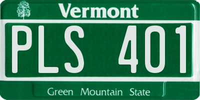 VT license plate PLS401