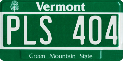VT license plate PLS404