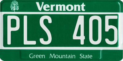 VT license plate PLS405