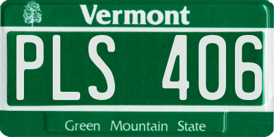 VT license plate PLS406