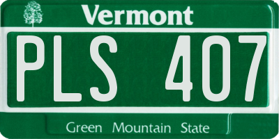VT license plate PLS407