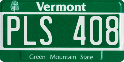 VT license plate PLS408