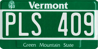 VT license plate PLS409