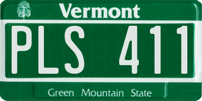 VT license plate PLS411