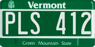 VT license plate PLS412