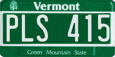 VT license plate PLS415
