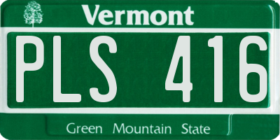 VT license plate PLS416