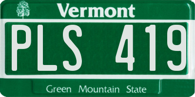 VT license plate PLS419