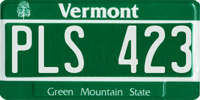 VT license plate PLS423