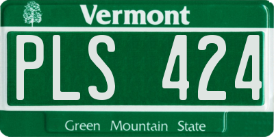 VT license plate PLS424