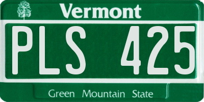 VT license plate PLS425