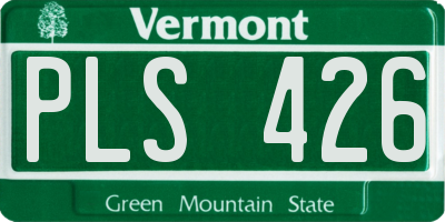 VT license plate PLS426