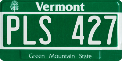 VT license plate PLS427