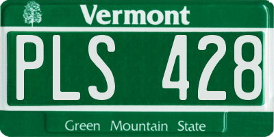 VT license plate PLS428