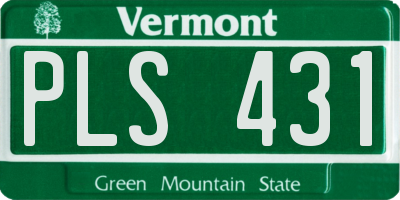 VT license plate PLS431