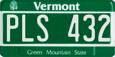 VT license plate PLS432