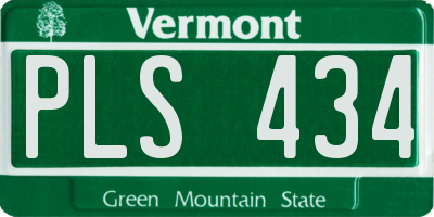 VT license plate PLS434
