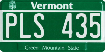 VT license plate PLS435