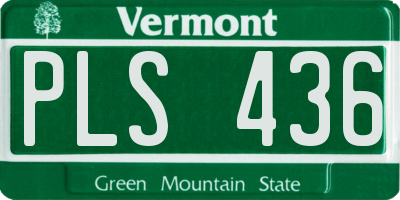 VT license plate PLS436