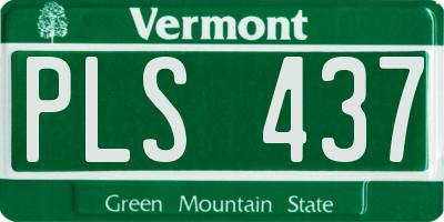 VT license plate PLS437