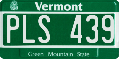 VT license plate PLS439