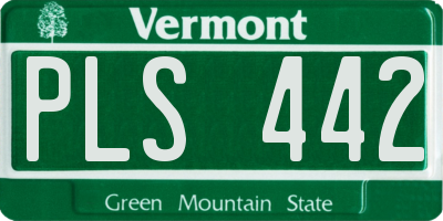 VT license plate PLS442