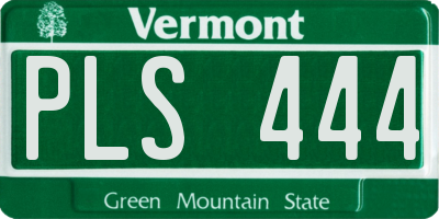 VT license plate PLS444