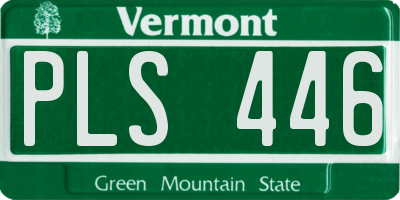 VT license plate PLS446