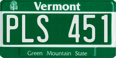 VT license plate PLS451