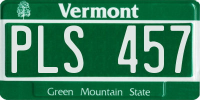 VT license plate PLS457