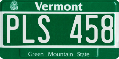 VT license plate PLS458