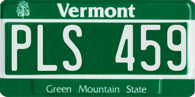 VT license plate PLS459