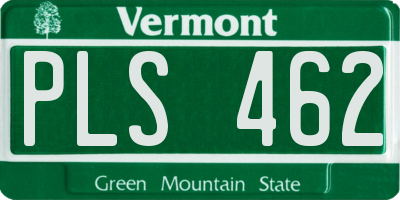 VT license plate PLS462