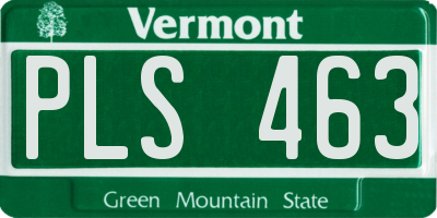 VT license plate PLS463