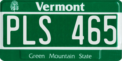 VT license plate PLS465