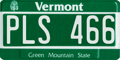 VT license plate PLS466