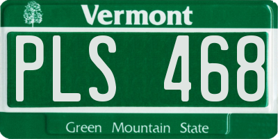 VT license plate PLS468