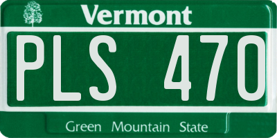 VT license plate PLS470