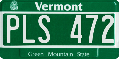 VT license plate PLS472