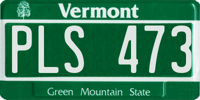 VT license plate PLS473