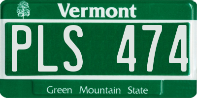 VT license plate PLS474
