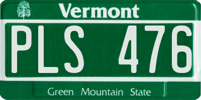 VT license plate PLS476