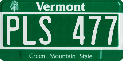 VT license plate PLS477