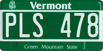 VT license plate PLS478